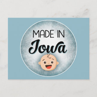 Iowa Baby Funny Blue New Boy Carte Postale