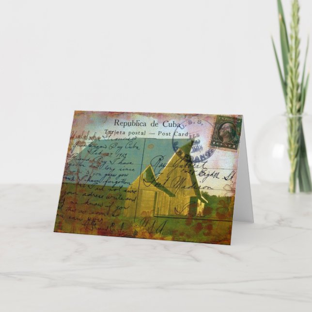 Iowa Barn, Texture de carte postale Vintage (Devant)