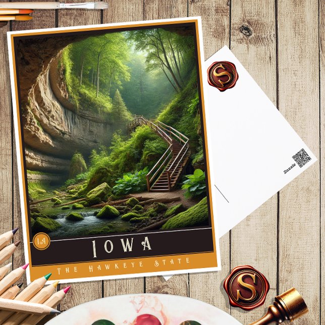 Iowa | Carte postale État hyper-réaliste (Créateur téléchargé)