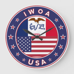 Iowa, Iowa autocollant, sac, horloge