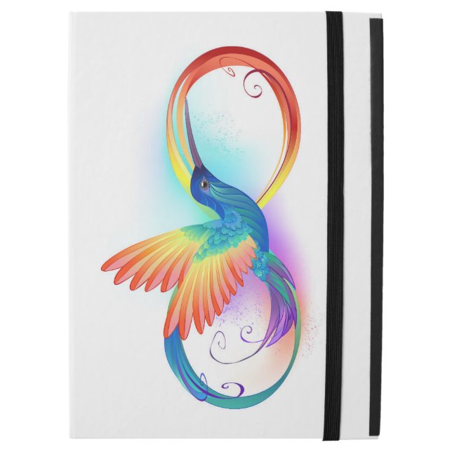 iPad Pro 12.9" Case Colibri arc-en-ciel avec symbole Infinity (Devant de près)
