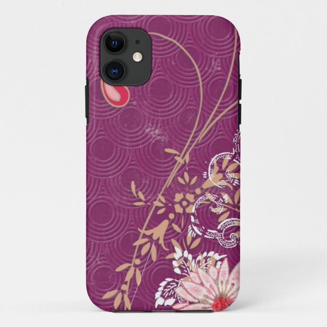 iPhone 11 Coque d'iPad iPod Razr violet Floral (Dos)