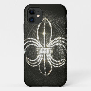 iPhone 11 coque en cuir Fleur de lis