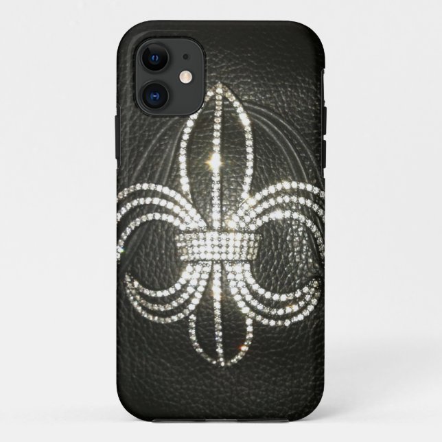 iPhone 11 coque en cuir Fleur de lis (Dos)