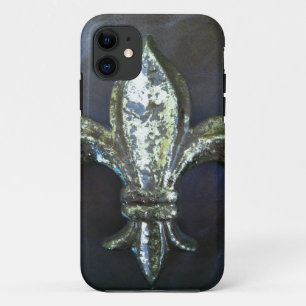 iPhone 11 coque en cuir Fleur de lis