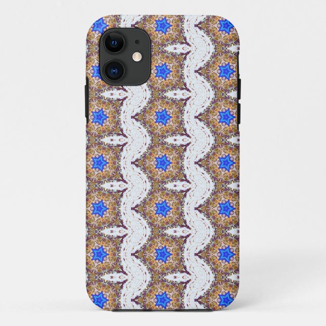 iPhone 11 coque géométrique étoile bleue (Dos)