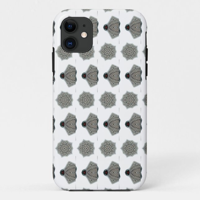 iPhone 11 coque géométrique noir et blanc (Dos)