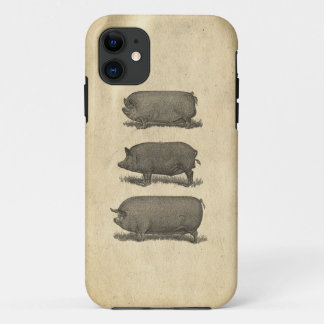 iPhone 11 Coque Vintage de porcs