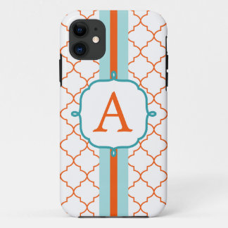 iPhone 11 Élégant Monogramme Téléphone 5 Coque