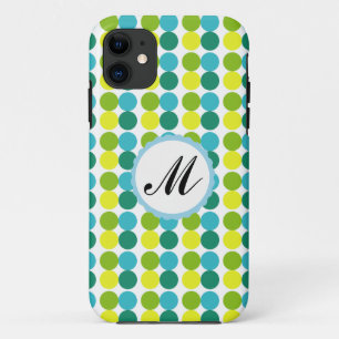 iPhone 11 Points colorés Personnalisé Monogramme coque iphon