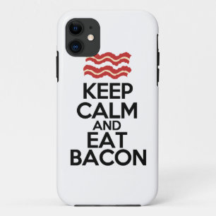 iPhone 11 restez calme et mangez du bacon amusant coque