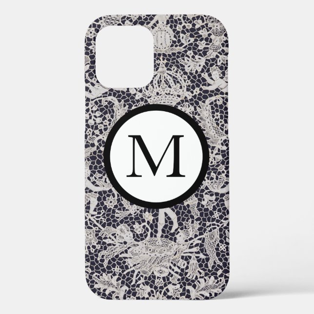 iPhone 12 COQUE ANTIQUE LACE MOTIF PERSONNALISÉ IN (Verso)