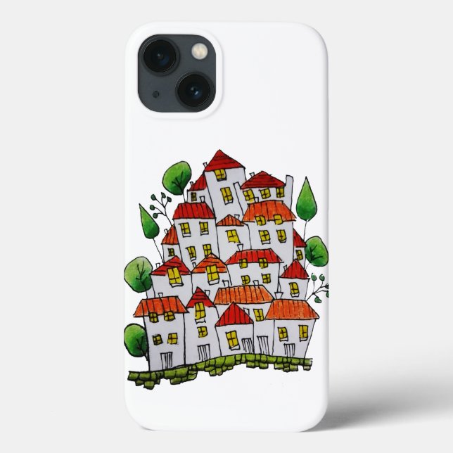 iPhone 13 coque (Doodle - dessiné à la main) (Verso)
