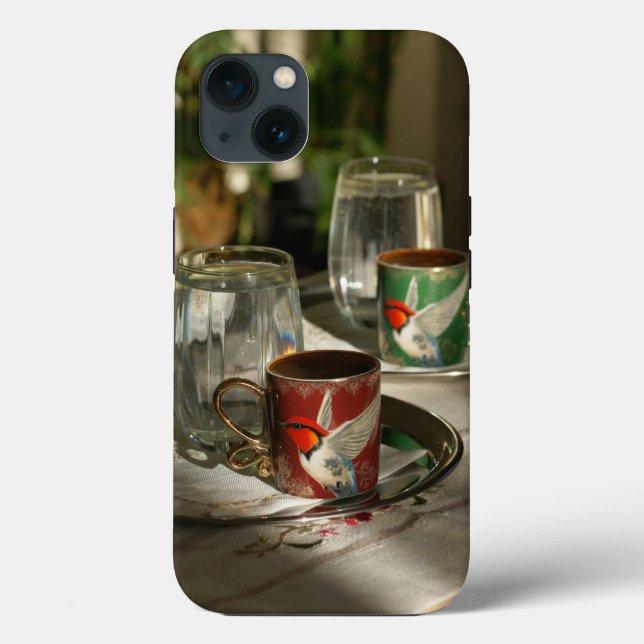 iPhone 13 Coque Peaceful Coffee Cup Image (Verso)