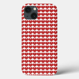 iPhone 13 Coque Red Cute Hearts Motif BT iPad Mini Case