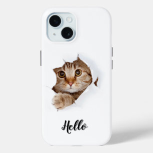 IPhone 15 coque avec chaton mignon