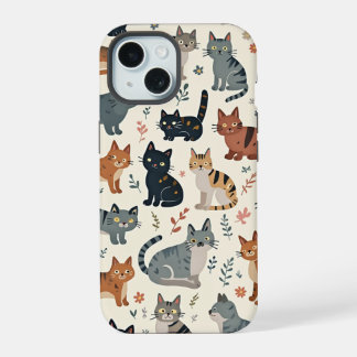 iPhone 15 Coque cellulaire avec illustration de chat
