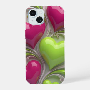 iPhone 15 Coque de téléphone à motif Elegant Heart – Amour m