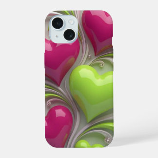 iPhone 15 Coque de téléphone à motif Elegant Heart – Amour m