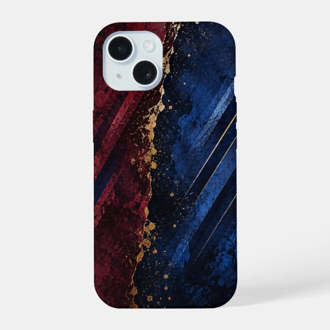 iPhone 15 coque de téléphone bleue coque de téléphone bordea (Verso)