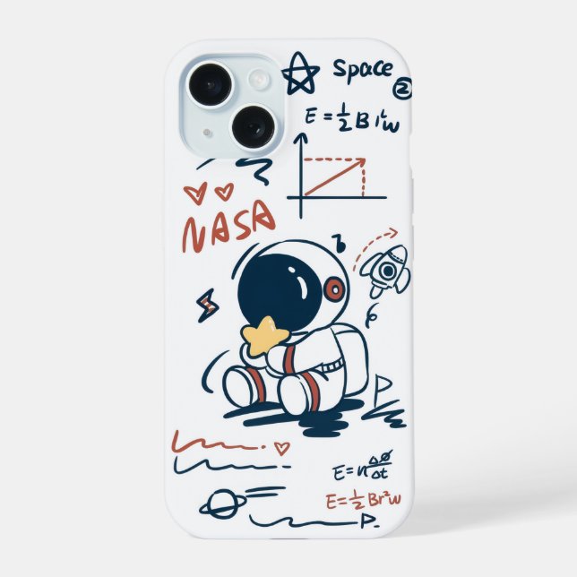 iPhone 15 Coque de téléphone cartoon d'astronaute mignon dan (Verso)