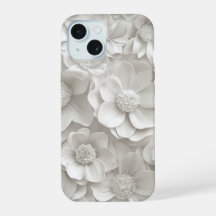 Coque de téléphone élégante avec fleurs blanches e
