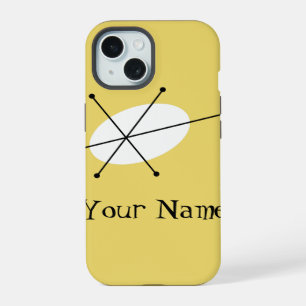 iPhone 15 Coque de téléphone verticale Dazzle Yellow 'Nom' p