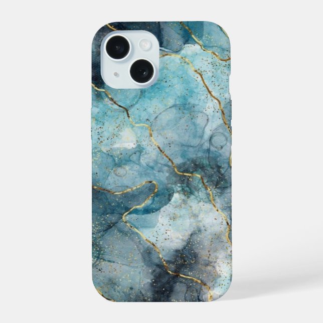 iPhone 15 coque iphone, Thunder Marble Coque résistant aux i (Verso)