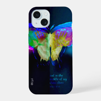 iPhone 15 Coque néon papillon