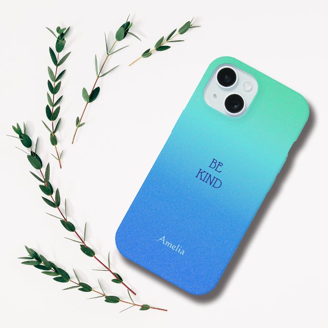 iPhone 15 Ombre Blue Personnaliser le devis et le Coque ipho (Créateur téléchargé)