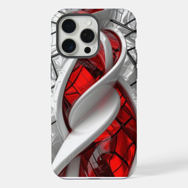 iPhone 15 pro max coque rouge et argent couleur (Verso)