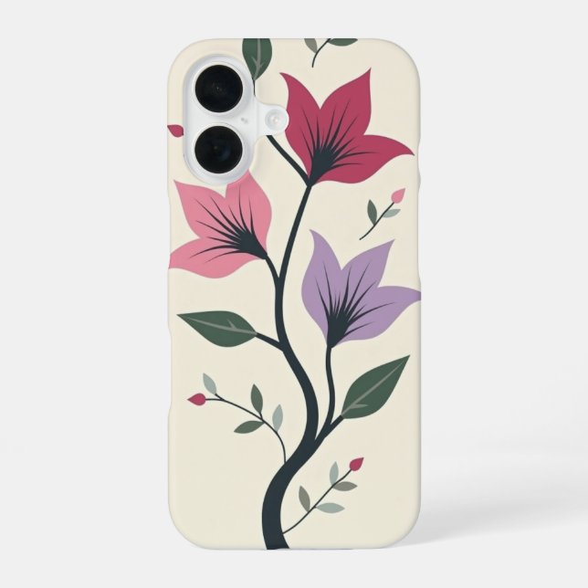 iPhone 16 Conception de coque de téléphone florale  (Verso)