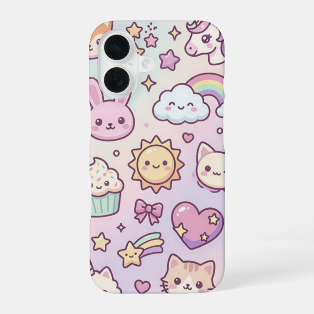 iPhone 16 Coque de téléphone pour fille mignonne et élégante (Verso)