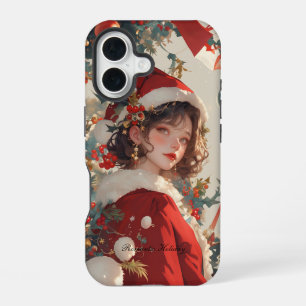 iPhone 16 Fantaisie de Noël : Coque romantique et robuste po