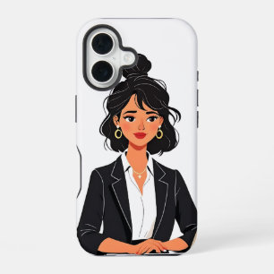 iPhone 16 Femme Patronne PDG Femme Ville Skyline Coque de Té