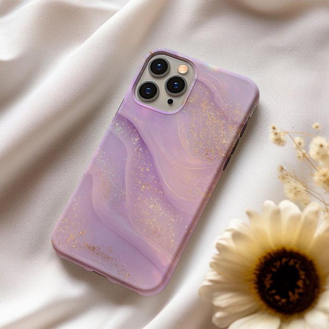 iPhone 16 Lavender Éclat – Coque de téléphone en marbre lila (Créateur téléchargé)