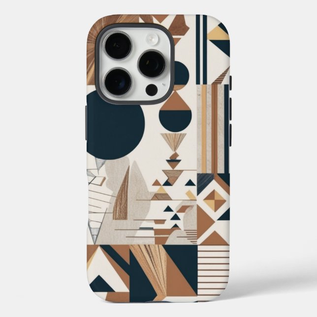iPhone 16 Pro Conception de coque de téléphone abstraite moderne (Verso)