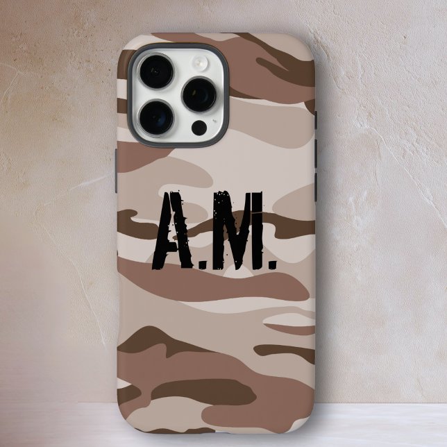 iPhone 16 Pro Max Camouflage armée Monogramme coque iphone-Beige-Bro (Camouflage Army Monogram iPhone Case-Beige-Brown Case-Mate iPhone Case)