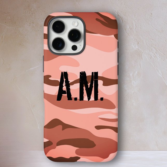 iPhone 16 Pro Max Camouflage Armée Monogramme coque iphone-Orange-Br (Camouflage Army Monogram iPhone Case-Beige-Brown Case-Mate iPhone Case)