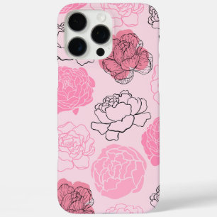 iPhone 16 Pro Max Coque Motif Pastel Pink esthétique Peony