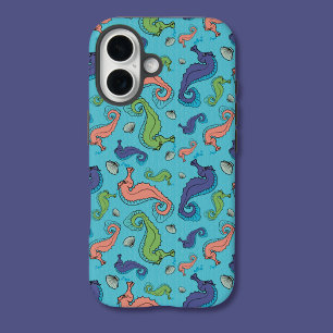 iPhone 16 Sous la mer - Cheval de mer et Motif de coque