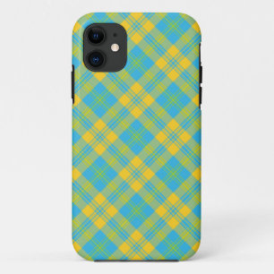 iPhone 5/5s Xtreme Coque : Bleu Jaune Vert : Plaid