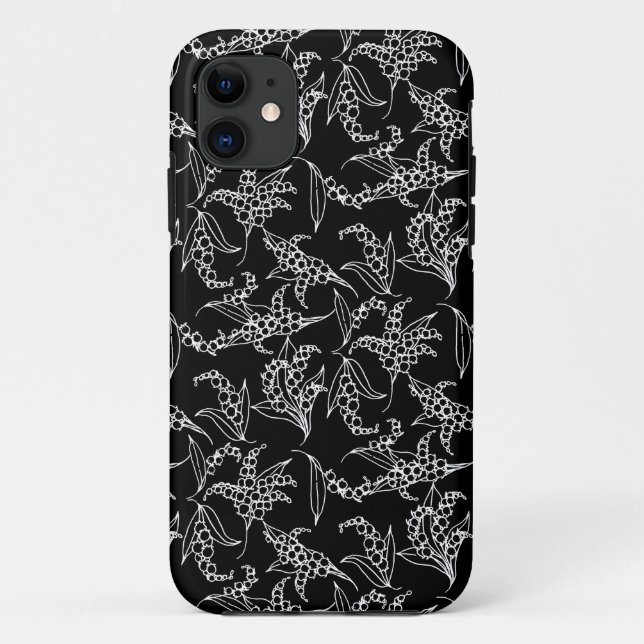 iPhone 5/5s Xtreme Coque Lilies-of-the-Valley Blac (Dos)