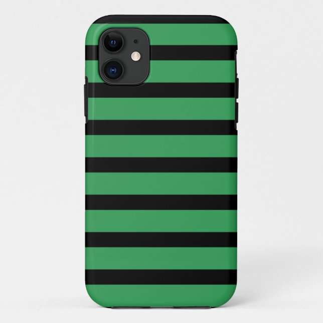 iPhone 5 à peine là Coque Black Green Stripes (Dos)