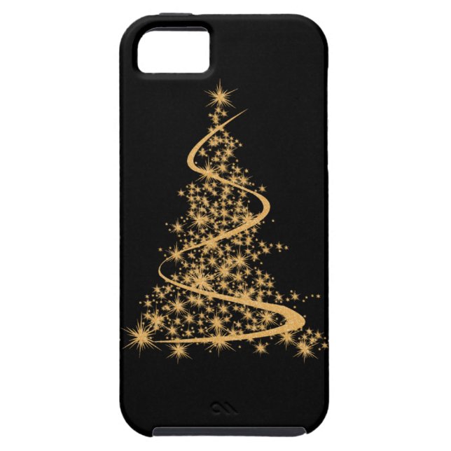 iPhone 5 Coque Glitzy Gold et Noir (Dos)