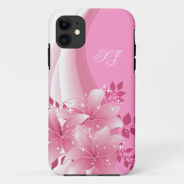 iPhone 5 Coque Plutôt rose floral (Dos)