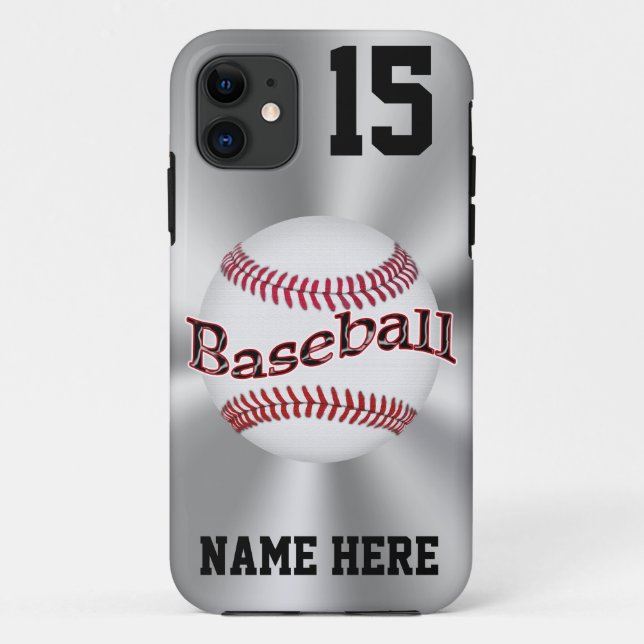 Iphone 5S personnalisé Coque de baseball NOM, NUMB (Dos)