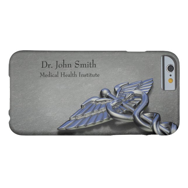 iPhone 6 Barely There Caducée Médicale professionnel de chrome - coque (Dos Horizontal)