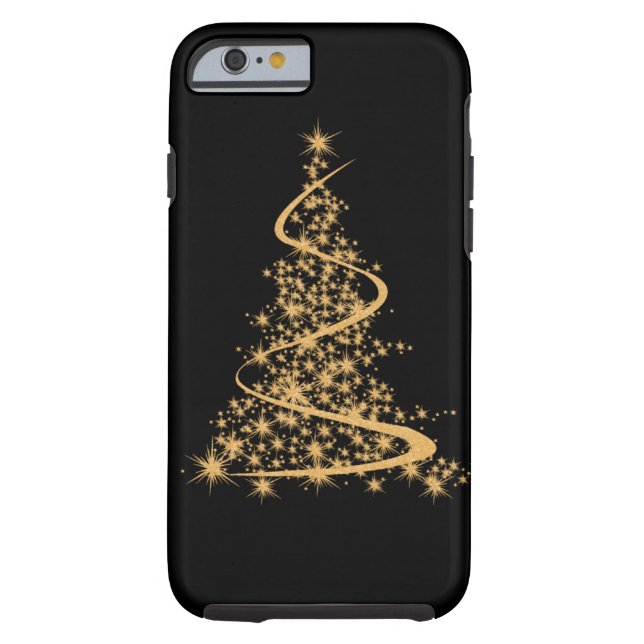 iPhone 6 coque Glitzy Gold et Noir (Dos)