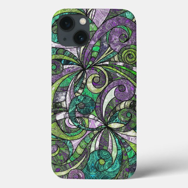 iPhone 6 Coque Tough Dessin floral (Verso)